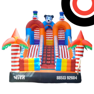 Mickey Mouse Jhula - 12x18 Ft, 3 Slides, SRF Fabric, Air Blower